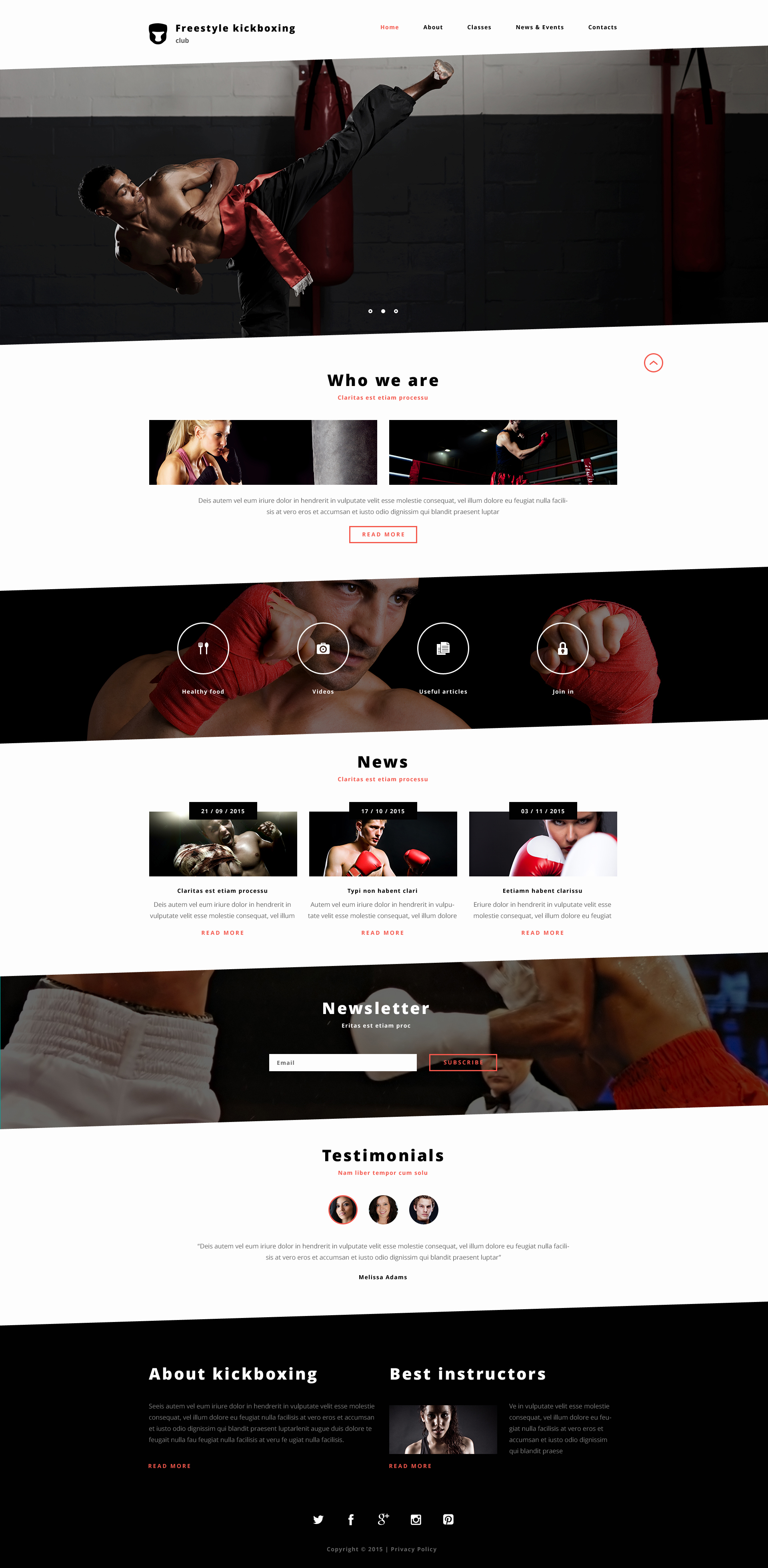 Boxing Responsive Website Template