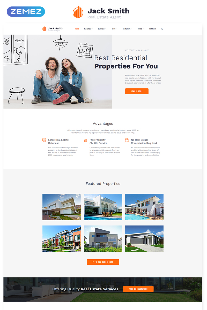 Jack Smith - Real Estate Multipage Clean HTML Website Template