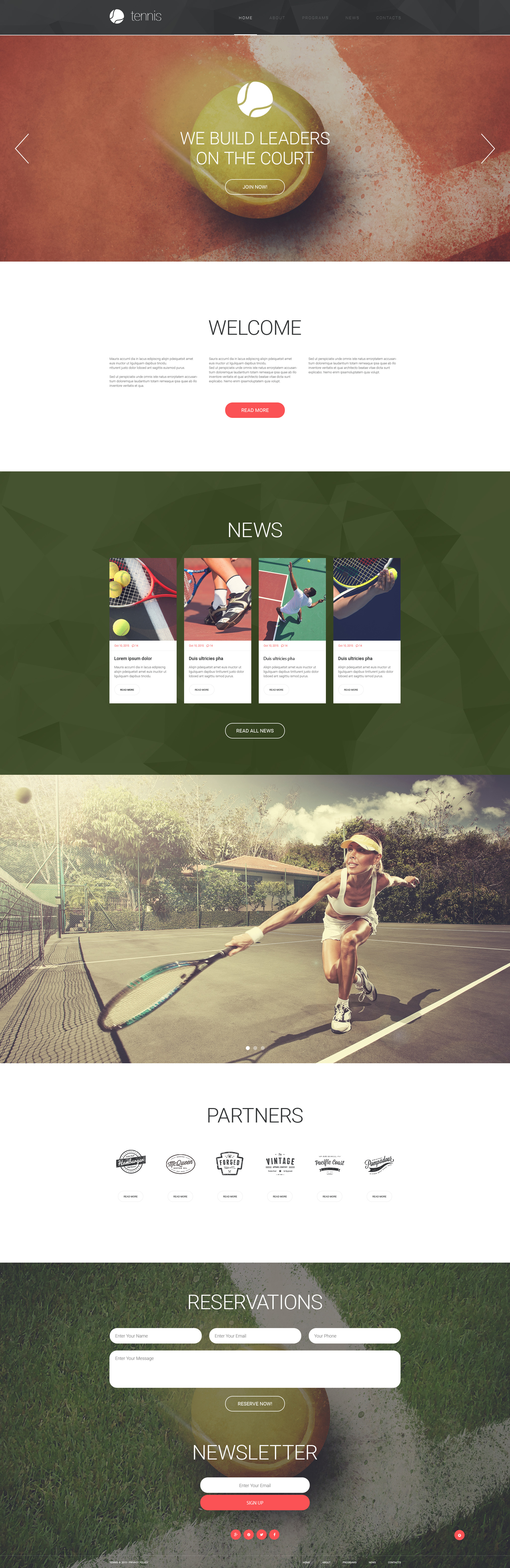 Tennis Responsive Website Template