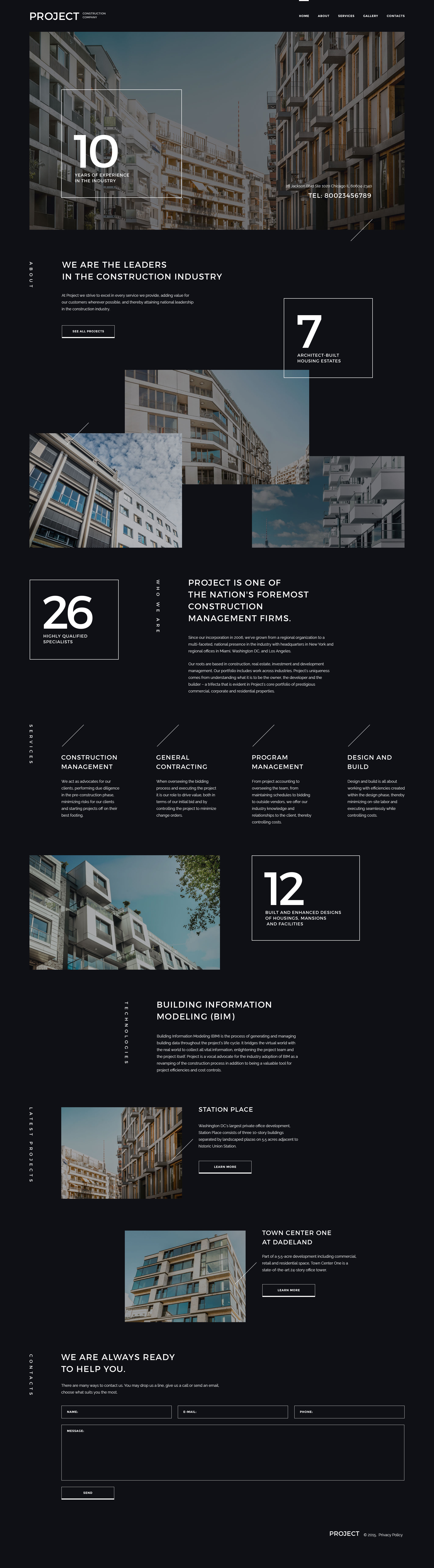 Project Construction Company Website Template