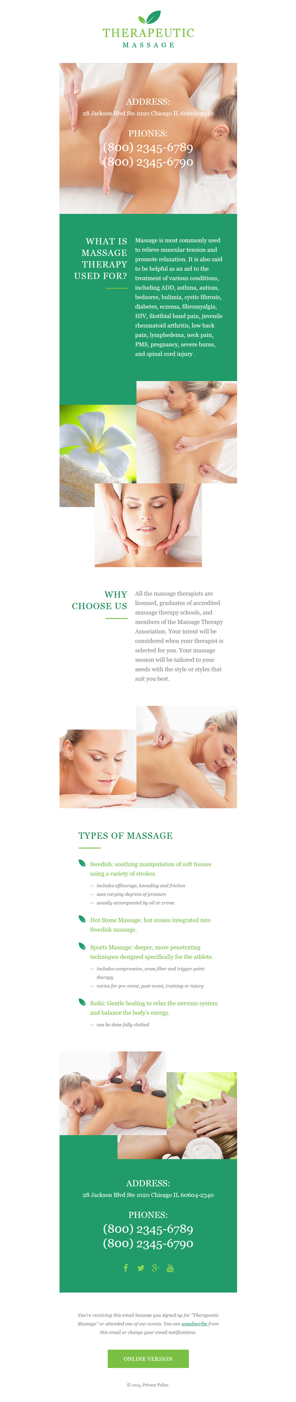 Massage Salon Responsive Newsletter Template