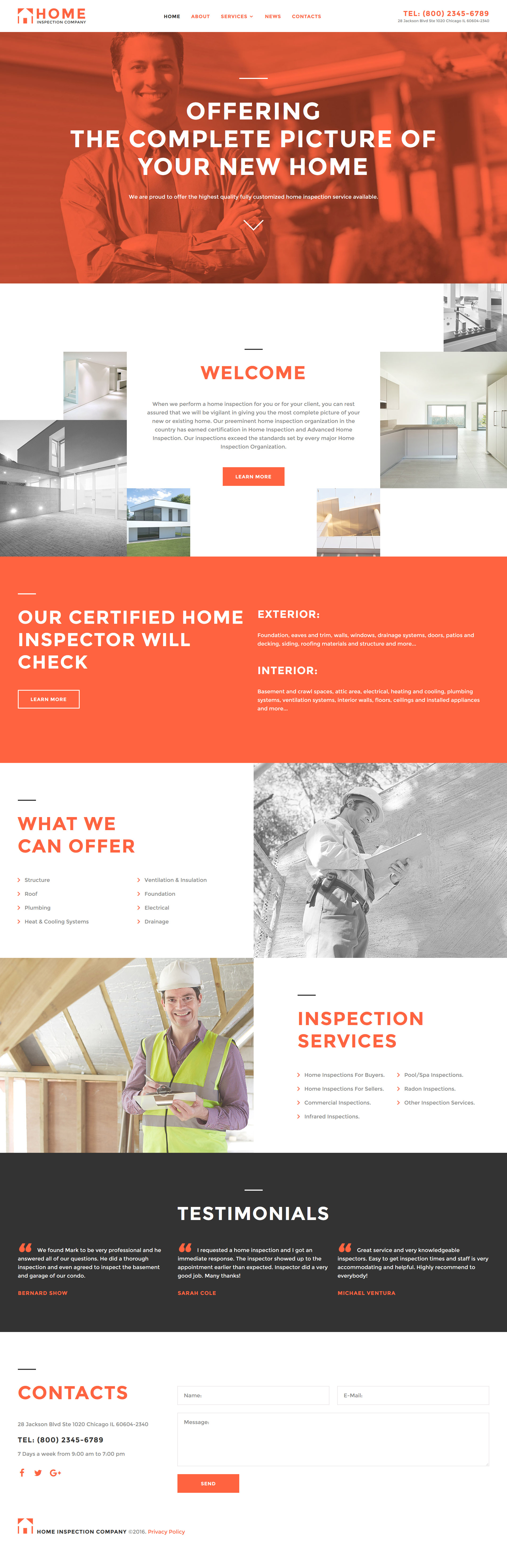Home Inspector Responsive Website Template