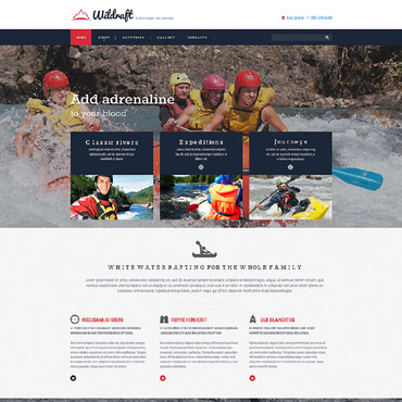 Rafting Sport Responsive Website Templates 58006