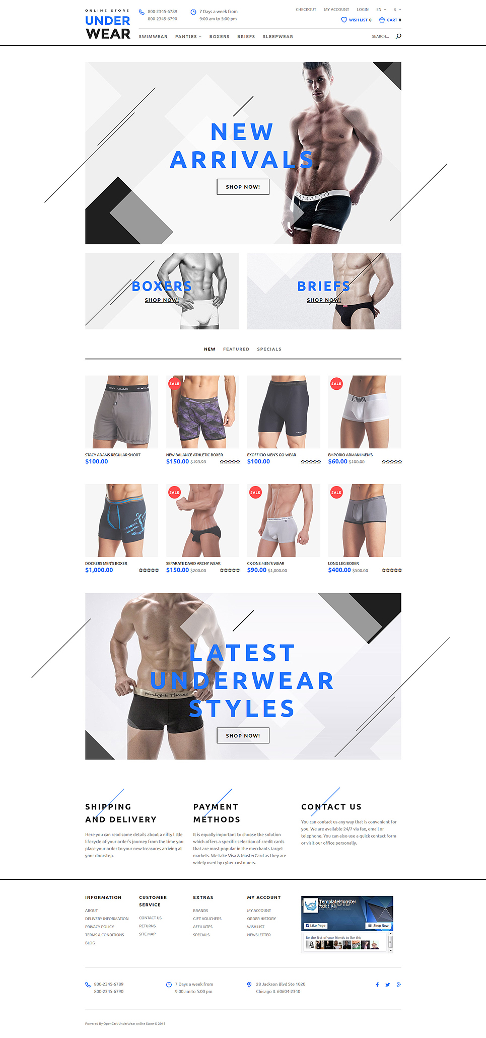 Men's Underwear OpenCart Template