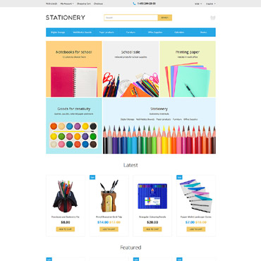 Store Stationery OpenCart Templates 58027