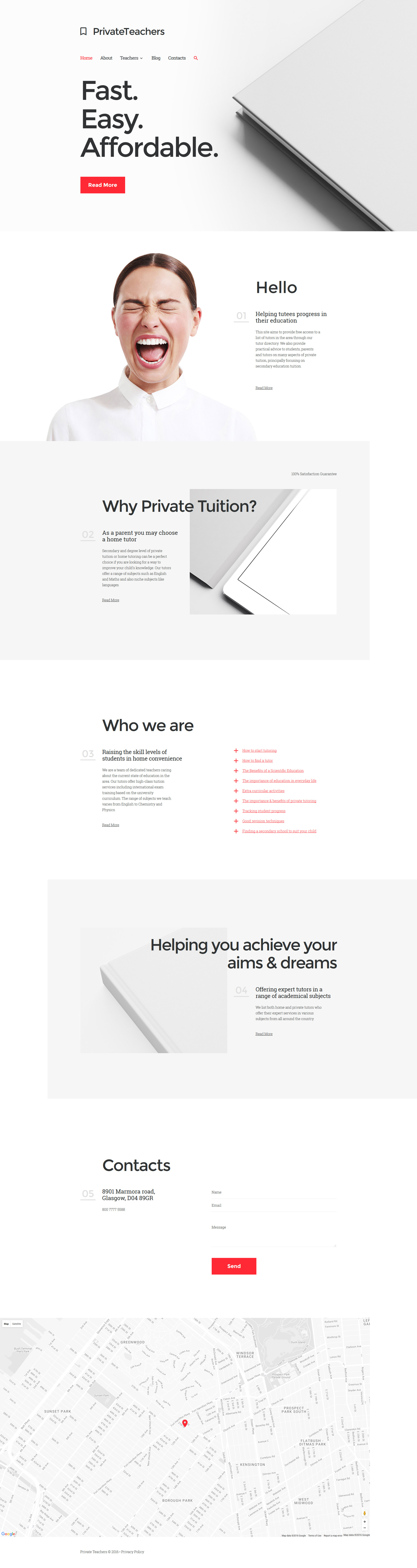 Private Teacher Responsive Website Template