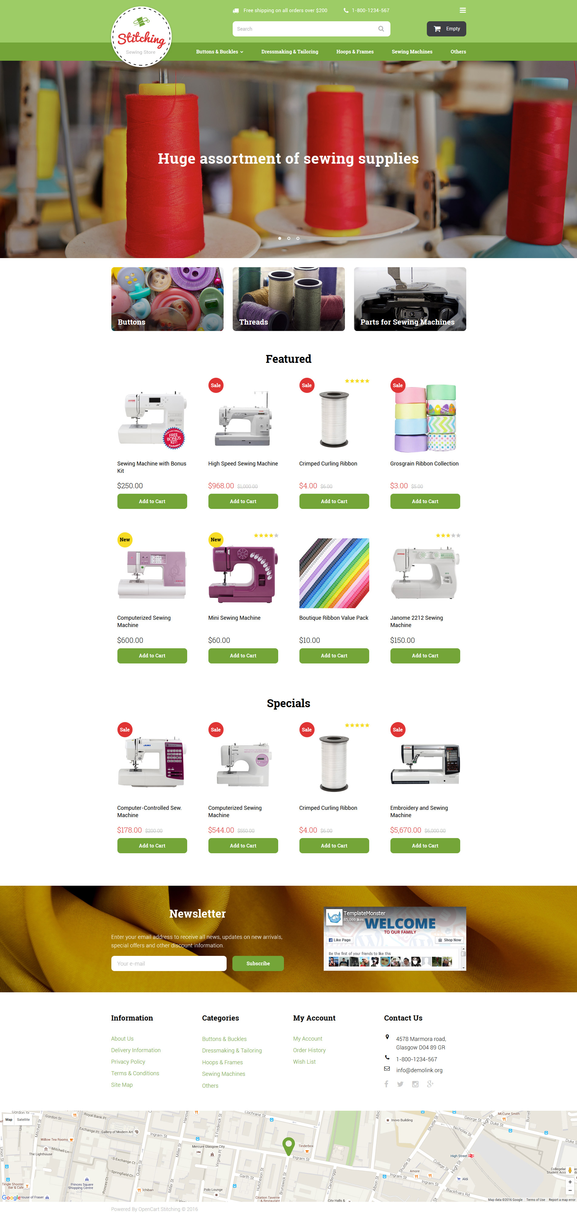 Sewing Store OpenCart Template