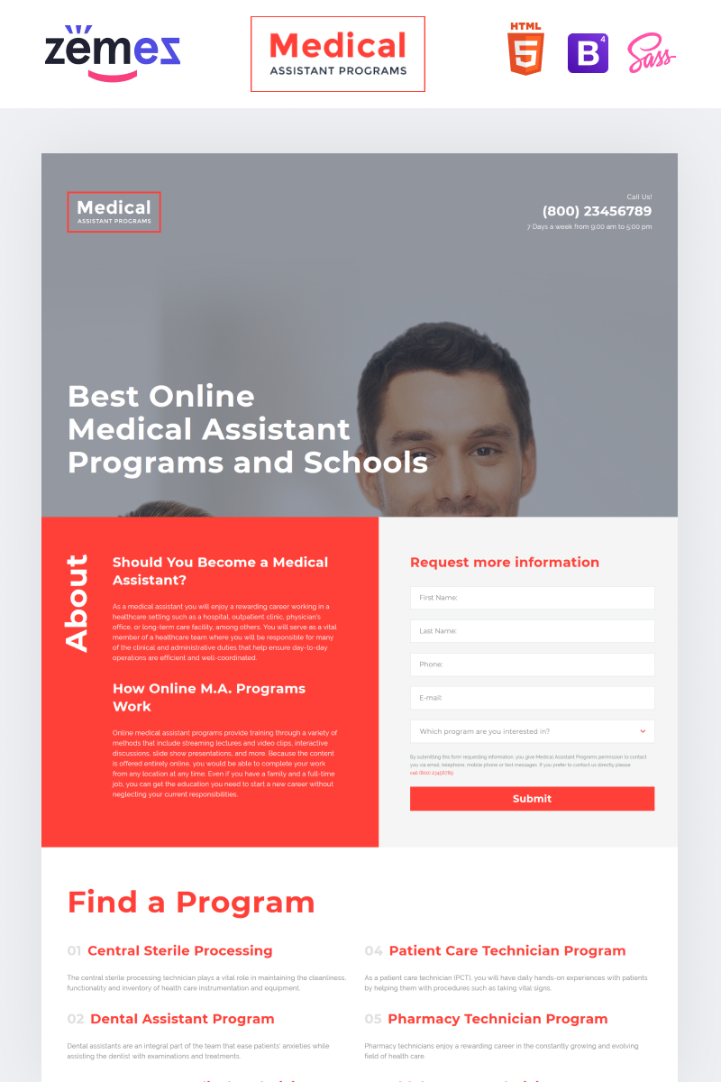 Medical Assistance Program - Medical School Clean HTML Landing Page Template
