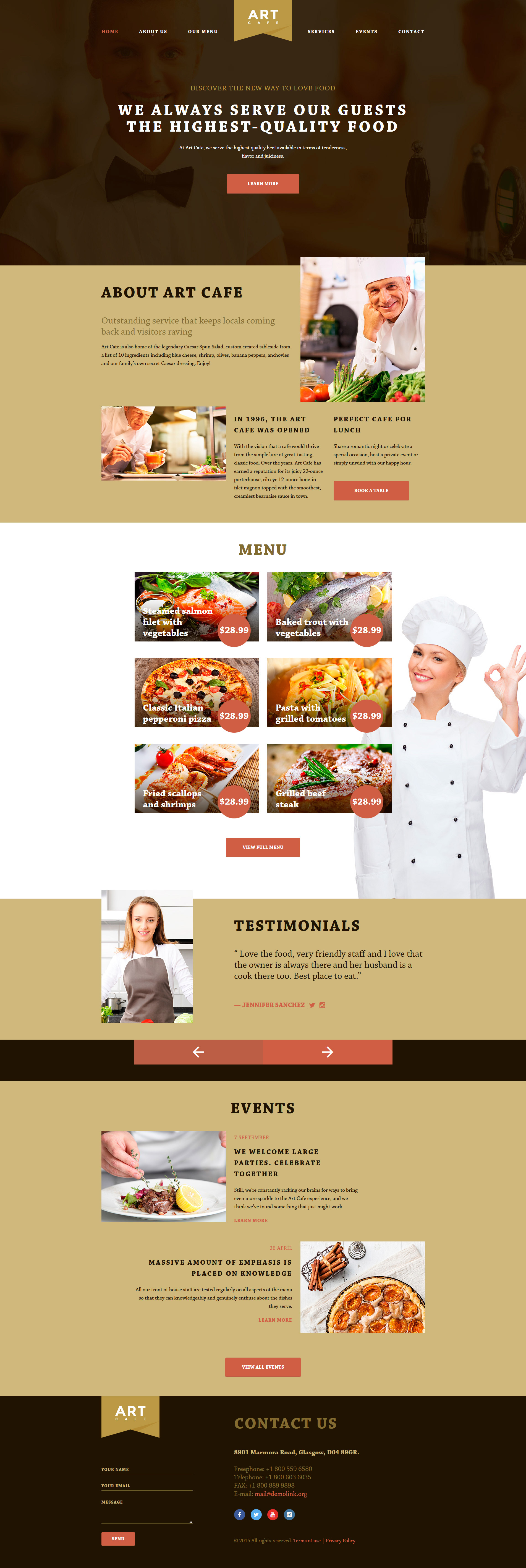 Art Cafe Website Template