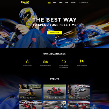 Karting Club Responsive Website Templates 58089