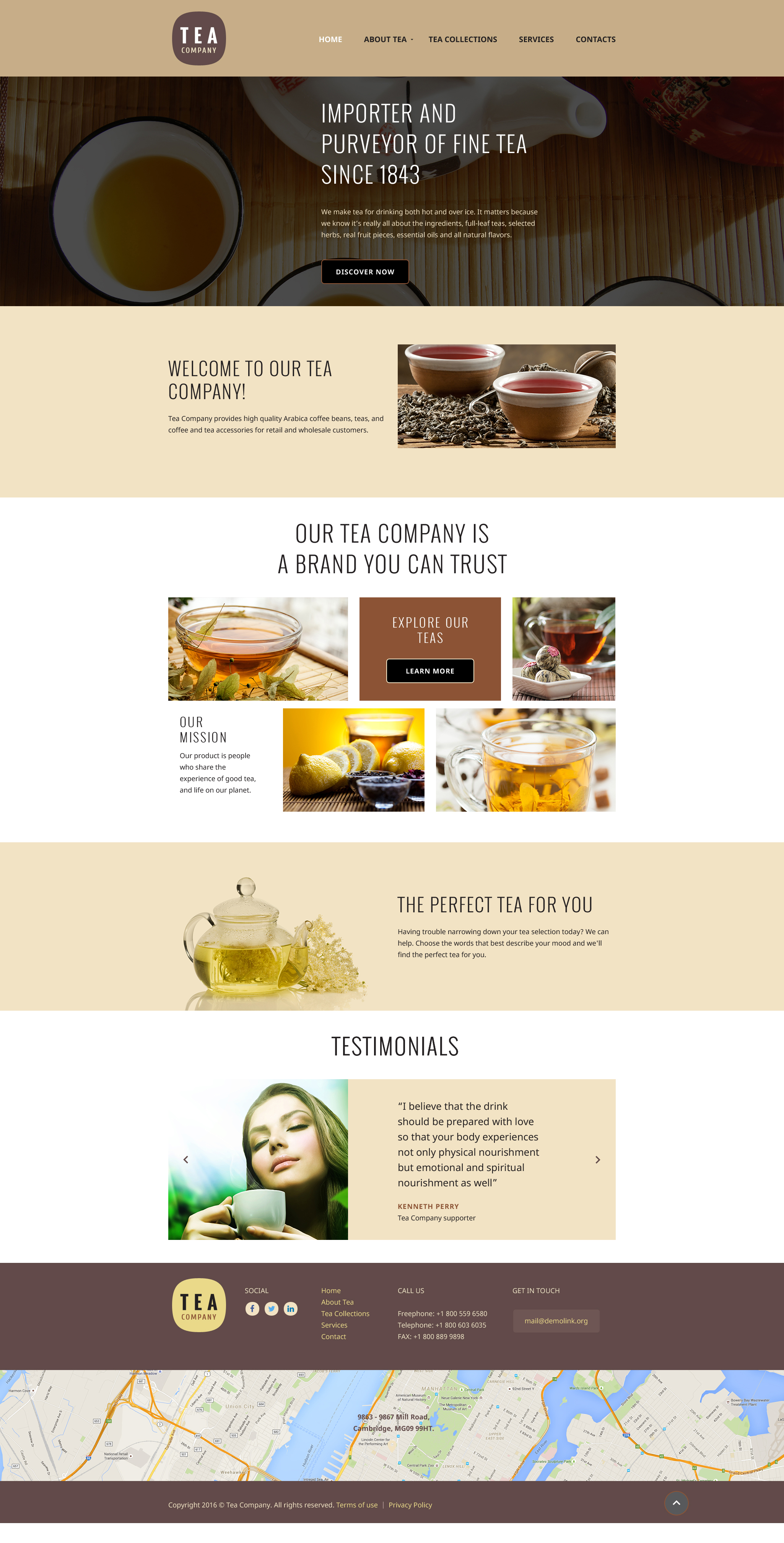Tea Company Website Template