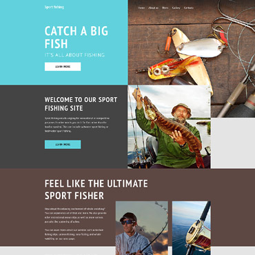 Fishing Club Responsive Website Templates 58137