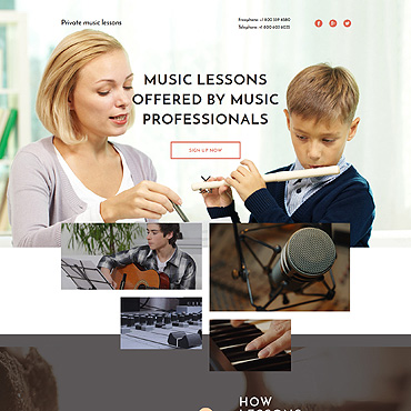Music Lessons Landing Page Templates 58146