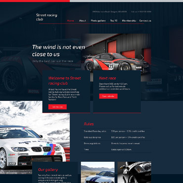 Racer Car Responsive Website Templates 58188