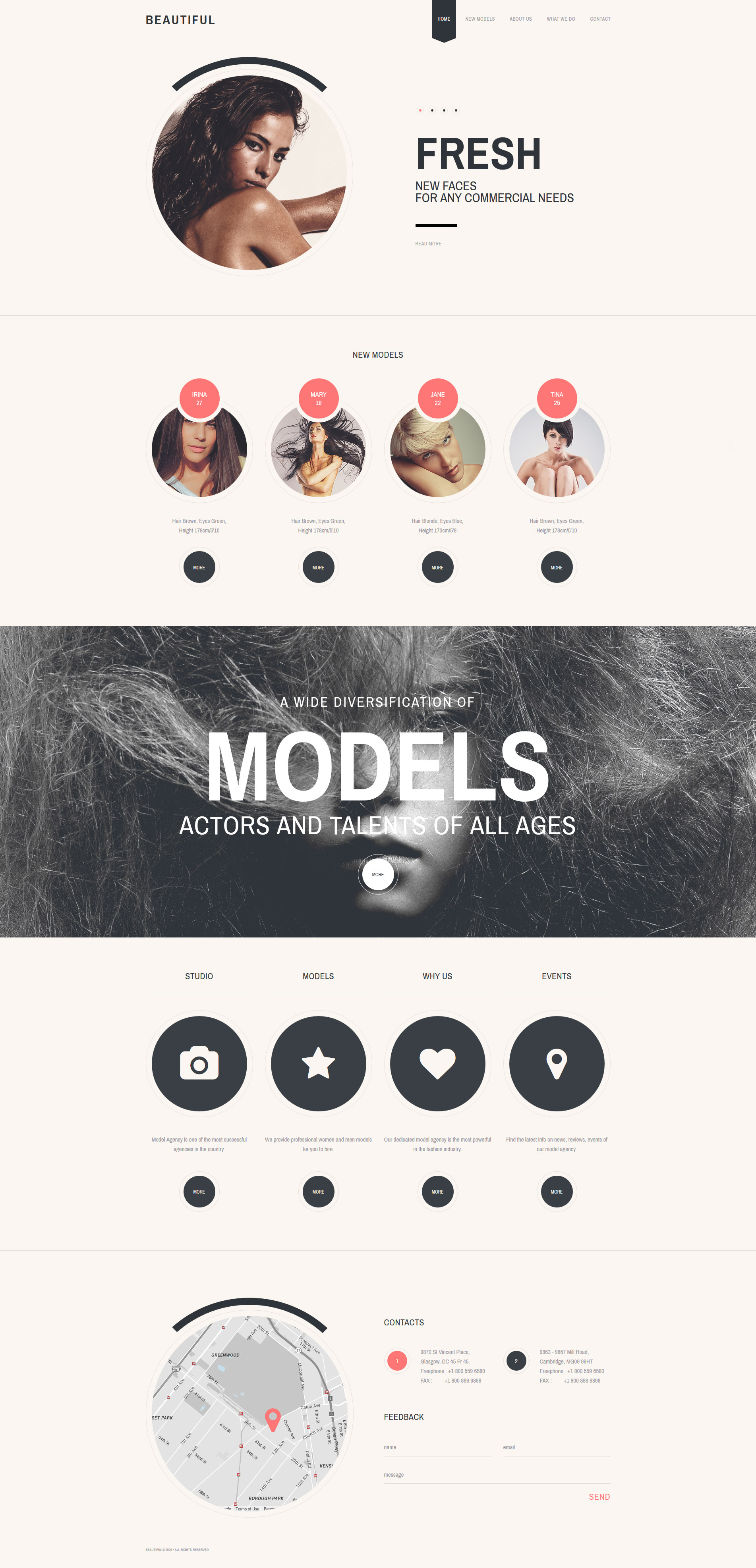 Model Agency Responsive Website Template