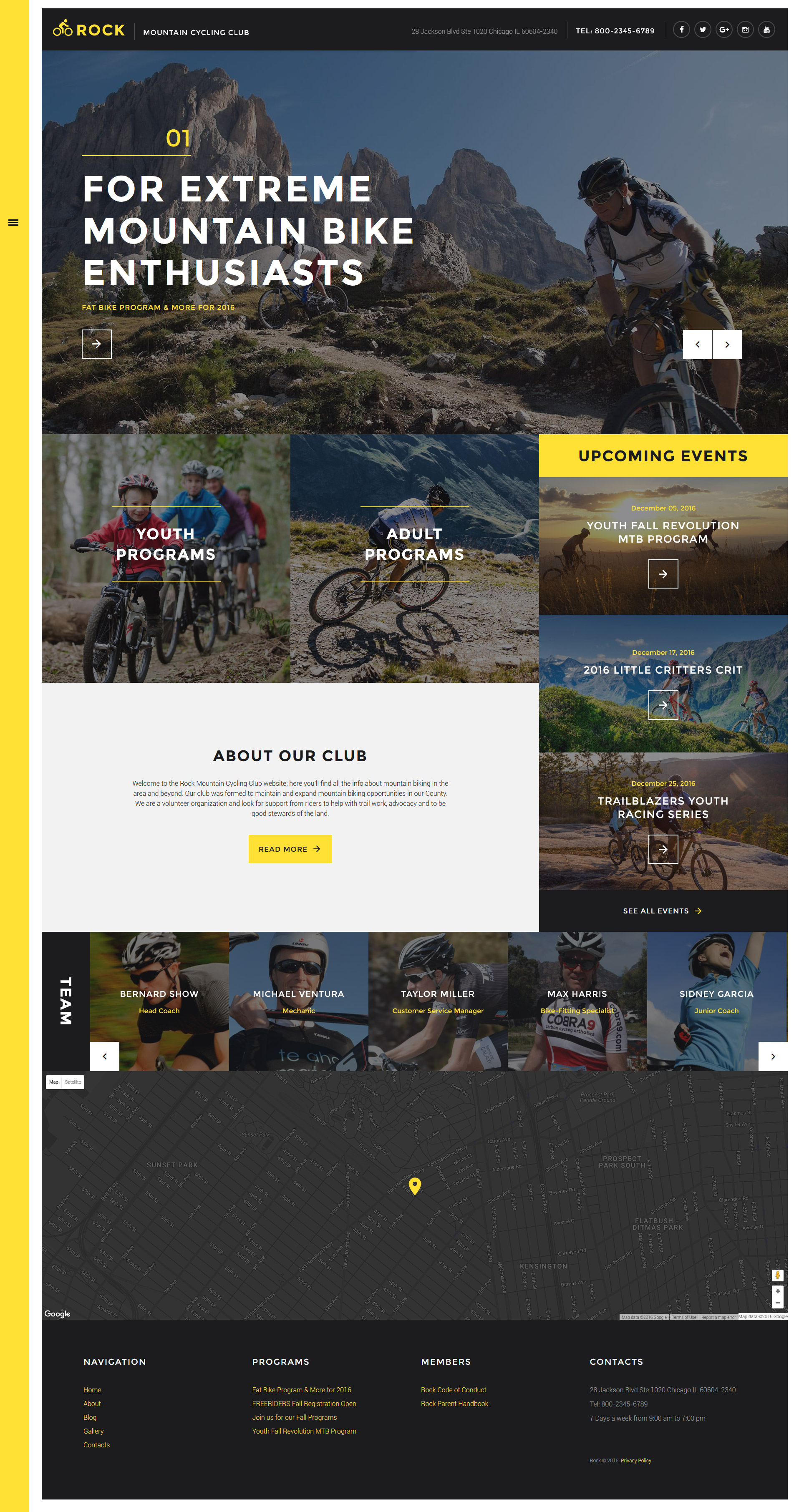 Rock - Mountain Cycling Club Responsive Website Template