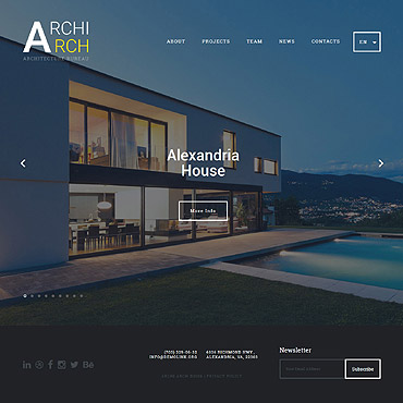 Architecture Company Responsive Website Templates 58314