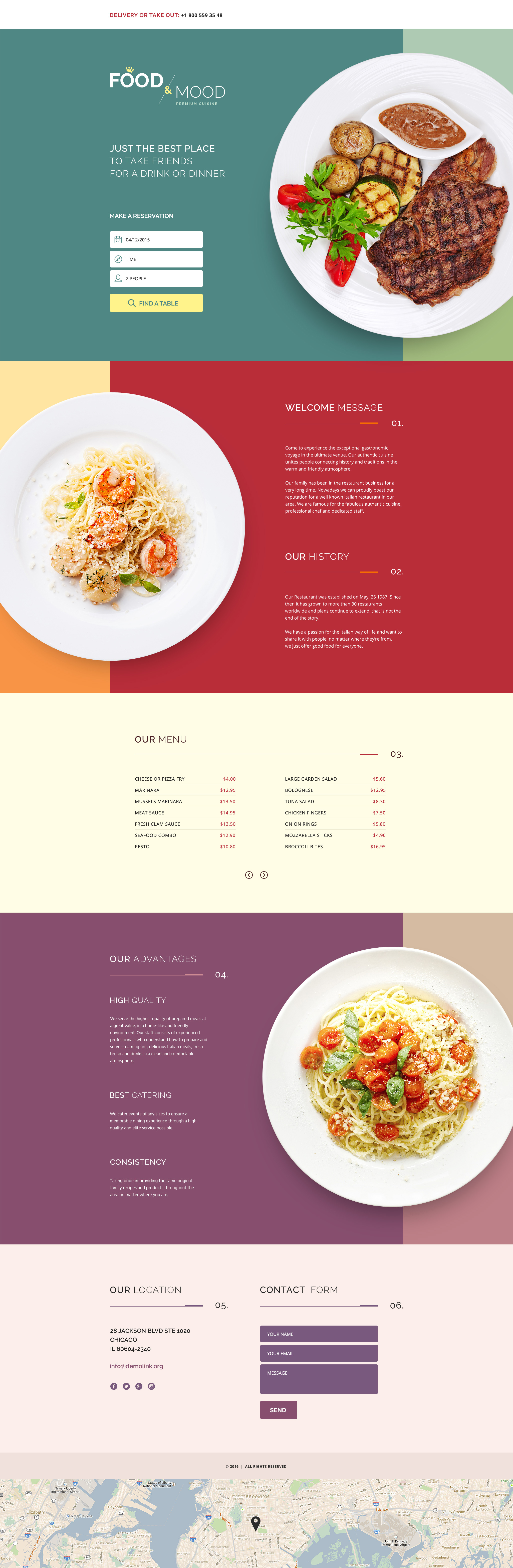 Cafe and Restaurant Landing Page Template
