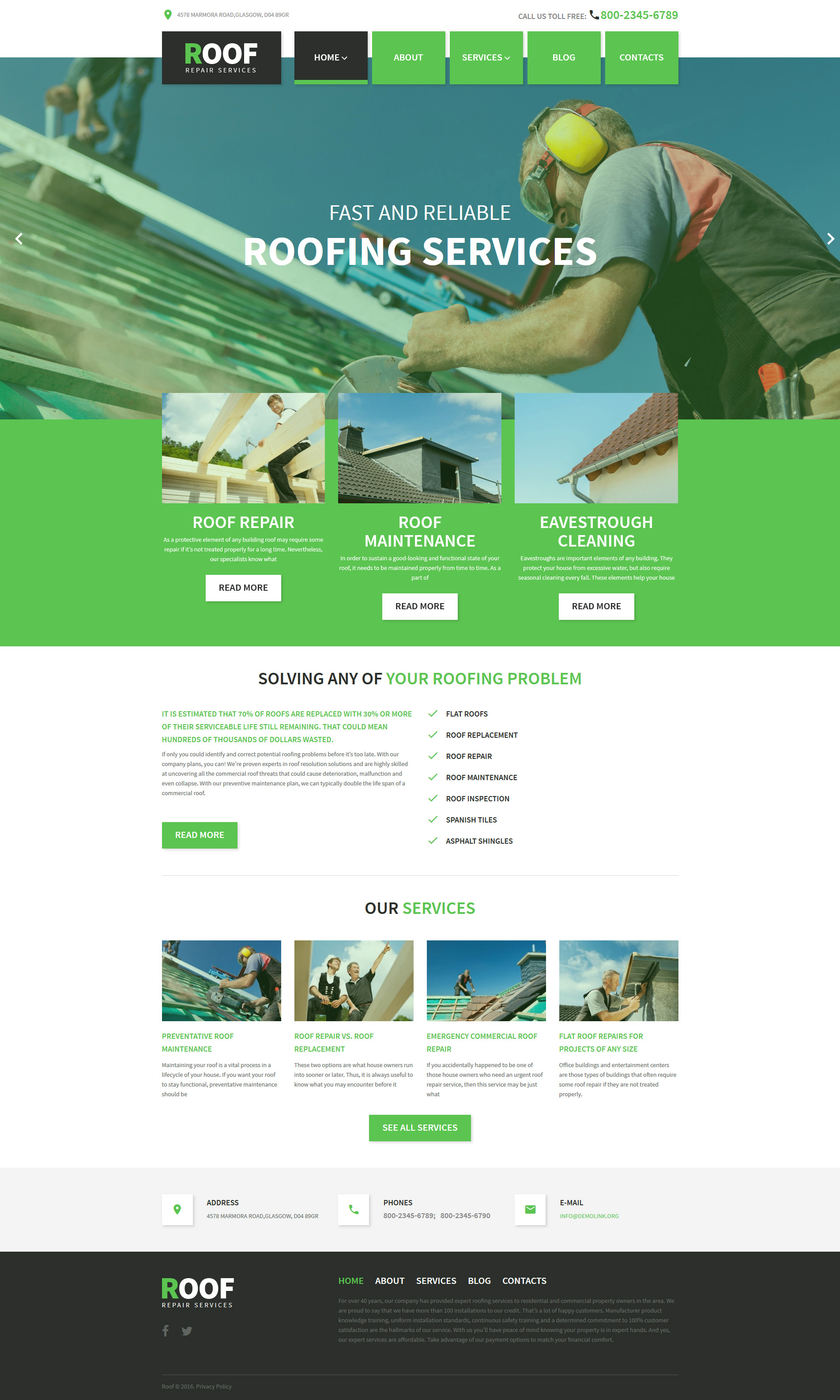 Roof Repair WordPress Theme