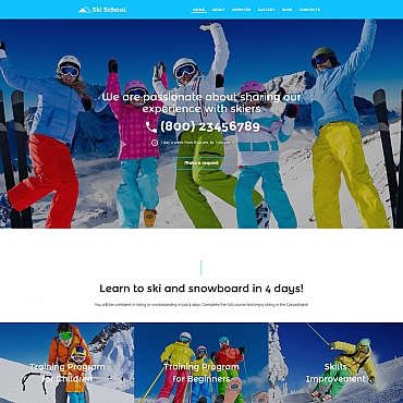 Skiing Snowboard Moto CMS 3 Templates 58423