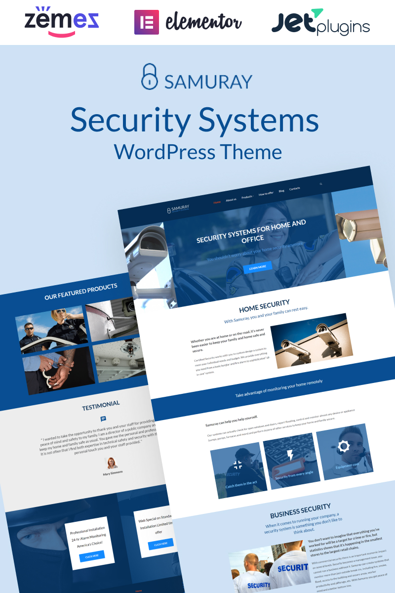 Samuray - Elementor-based security WordPress Theme
