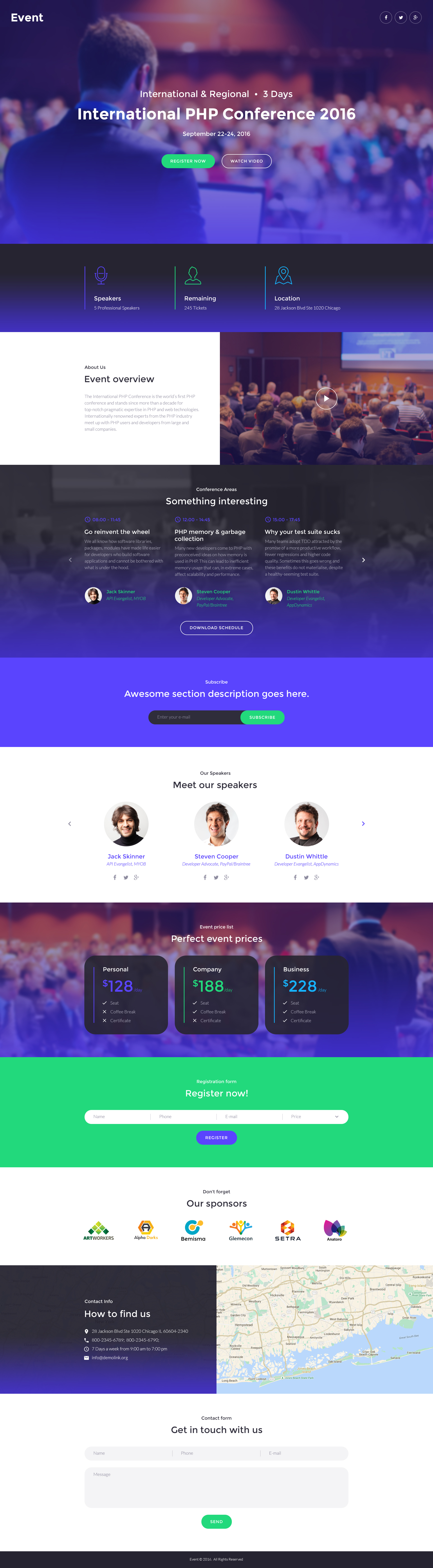 Event Planner Responsive Landing Page Template