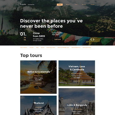 Travel Guide Responsive Website Templates 58502