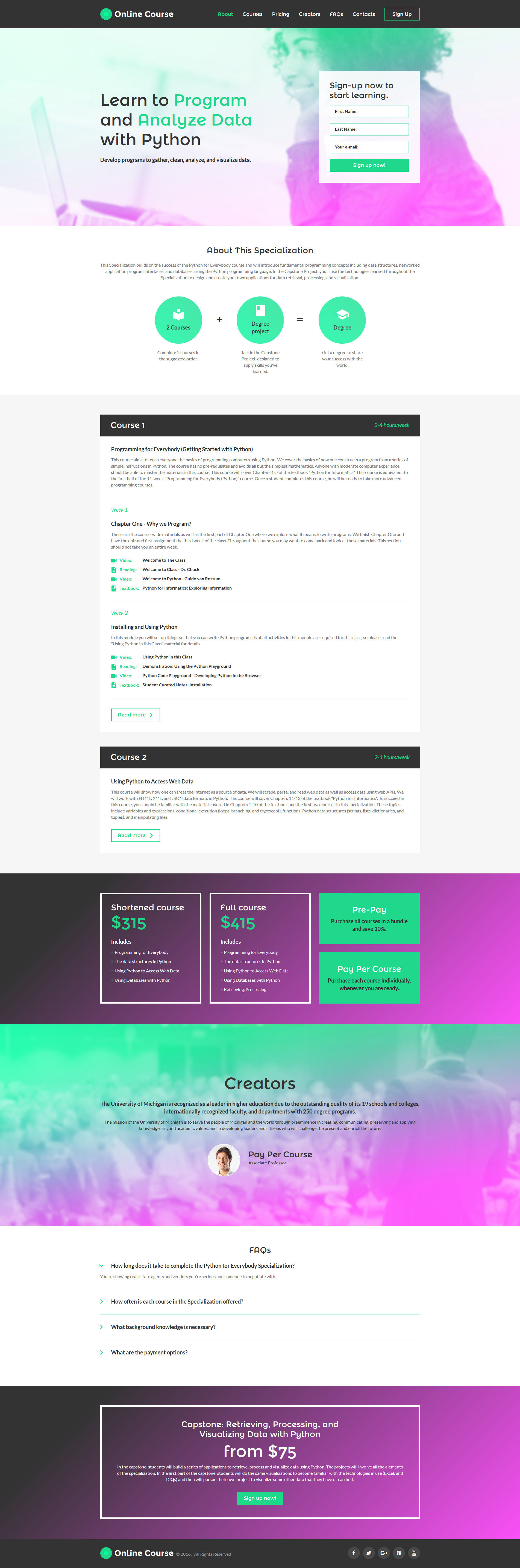 Education Responsive Landing Page Template
