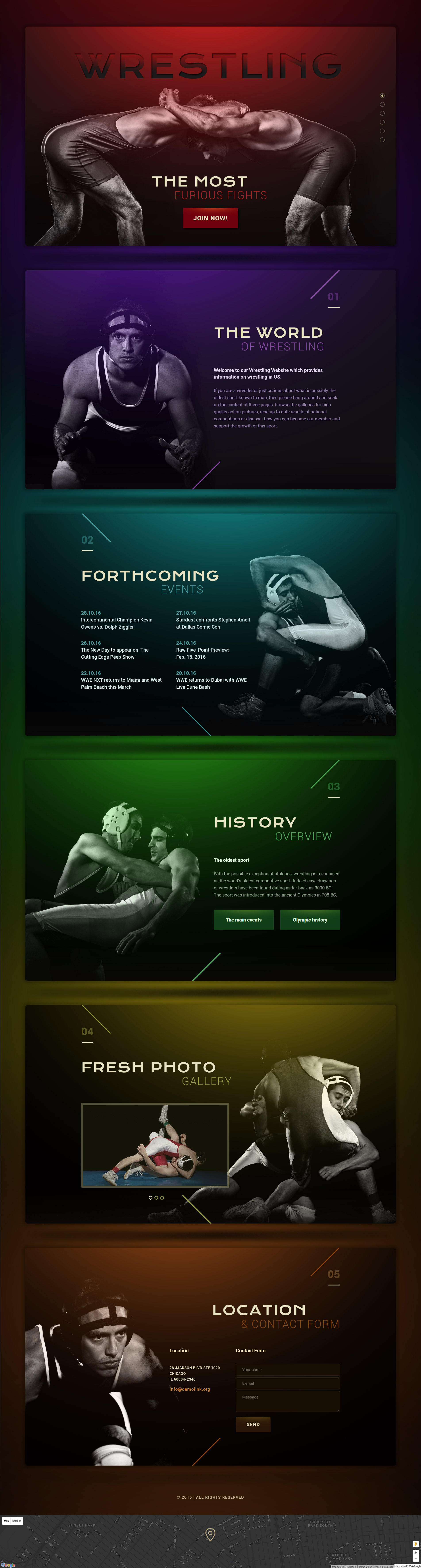 Wrestling Responsive Landing Page Template