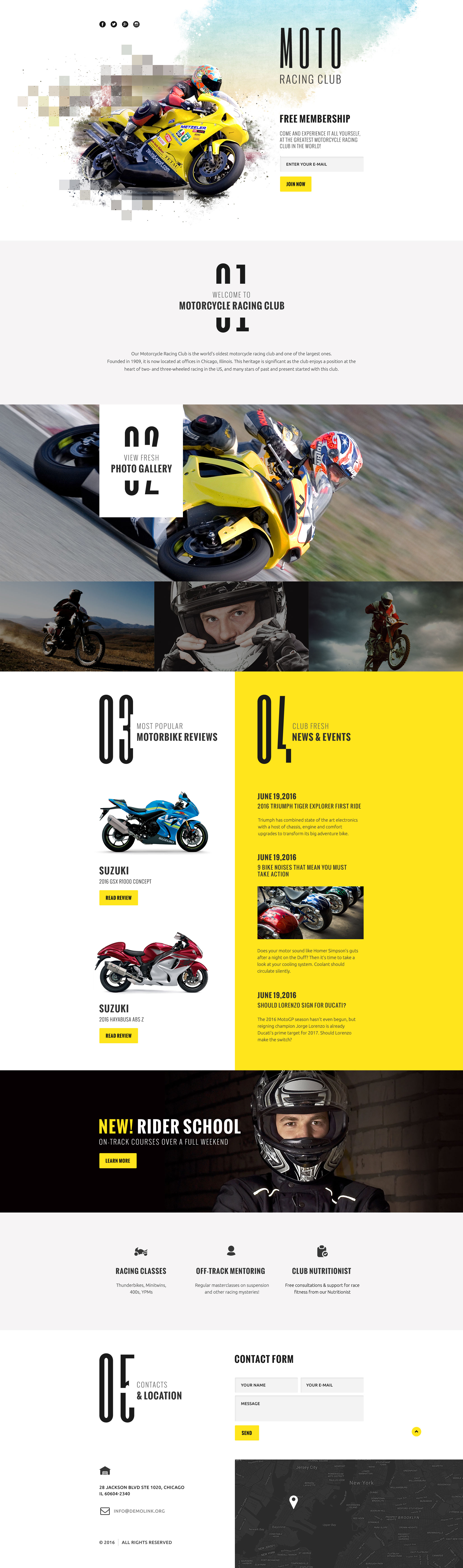 Motor Sports Responsive Landing Page Template