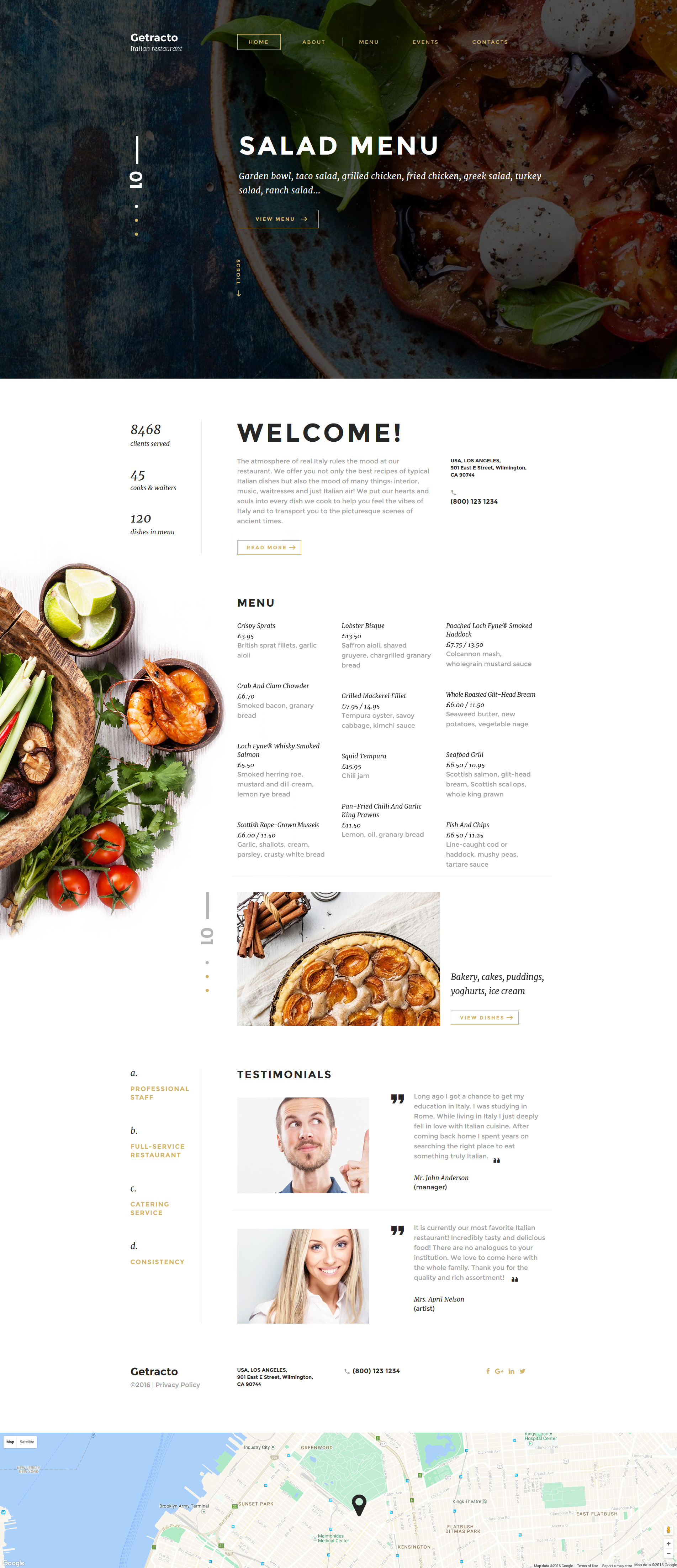 Italian Restaurant Responsive Website Template