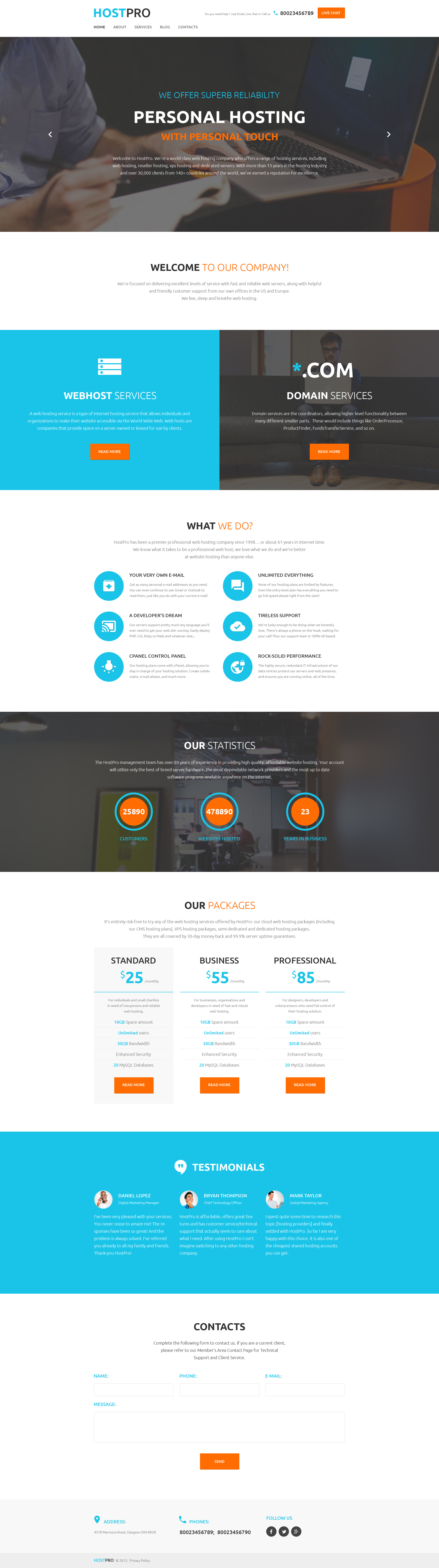 HostPro WordPress Theme