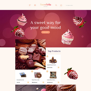 Sweets Store OpenCart Templates 58576