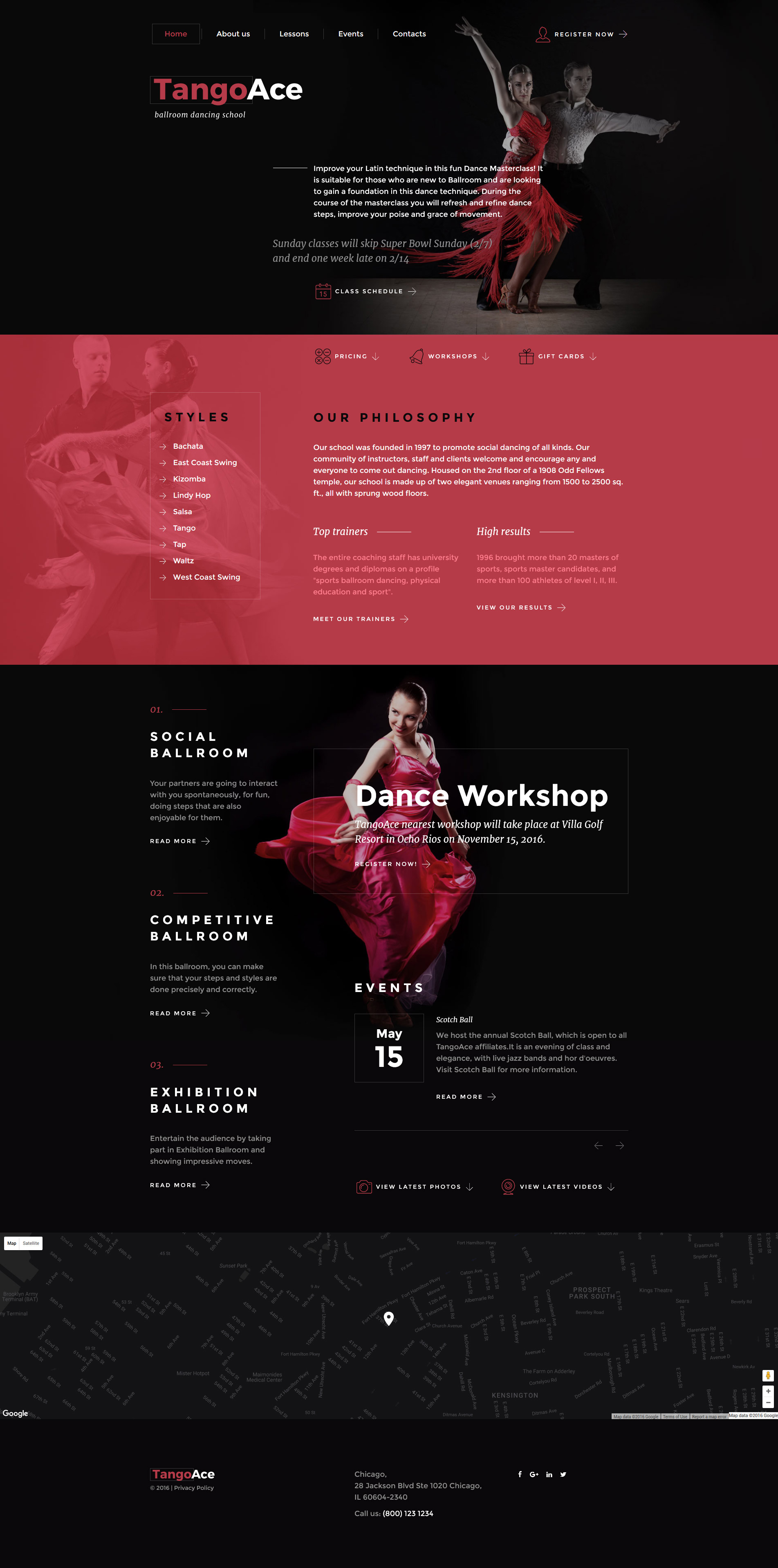 TangoAce - Dance Studio Website Template