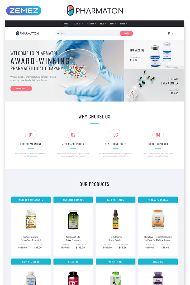 Pharmaton - Drug Store Multipage Modern HTML Template Website Template