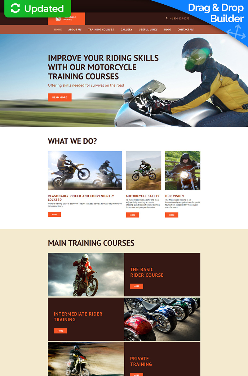 Motorbike Training School Moto CMS 3 Template