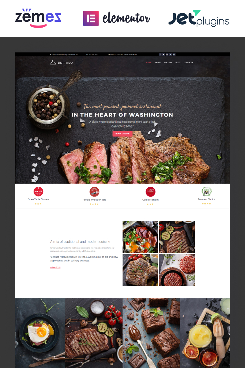 Bettaso - Cafe & Restaurant WordPress Theme