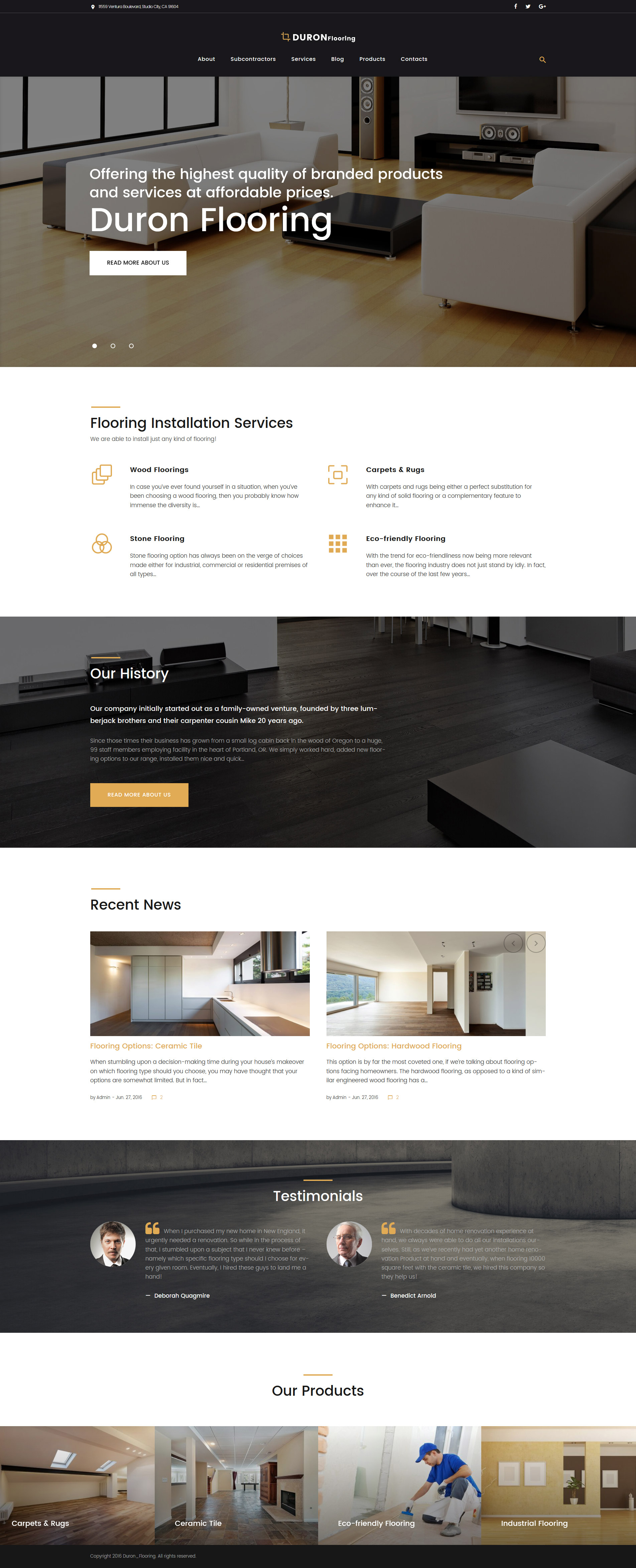 DuronFlooring - Interior & Furniture and Flooring WordPress Theme