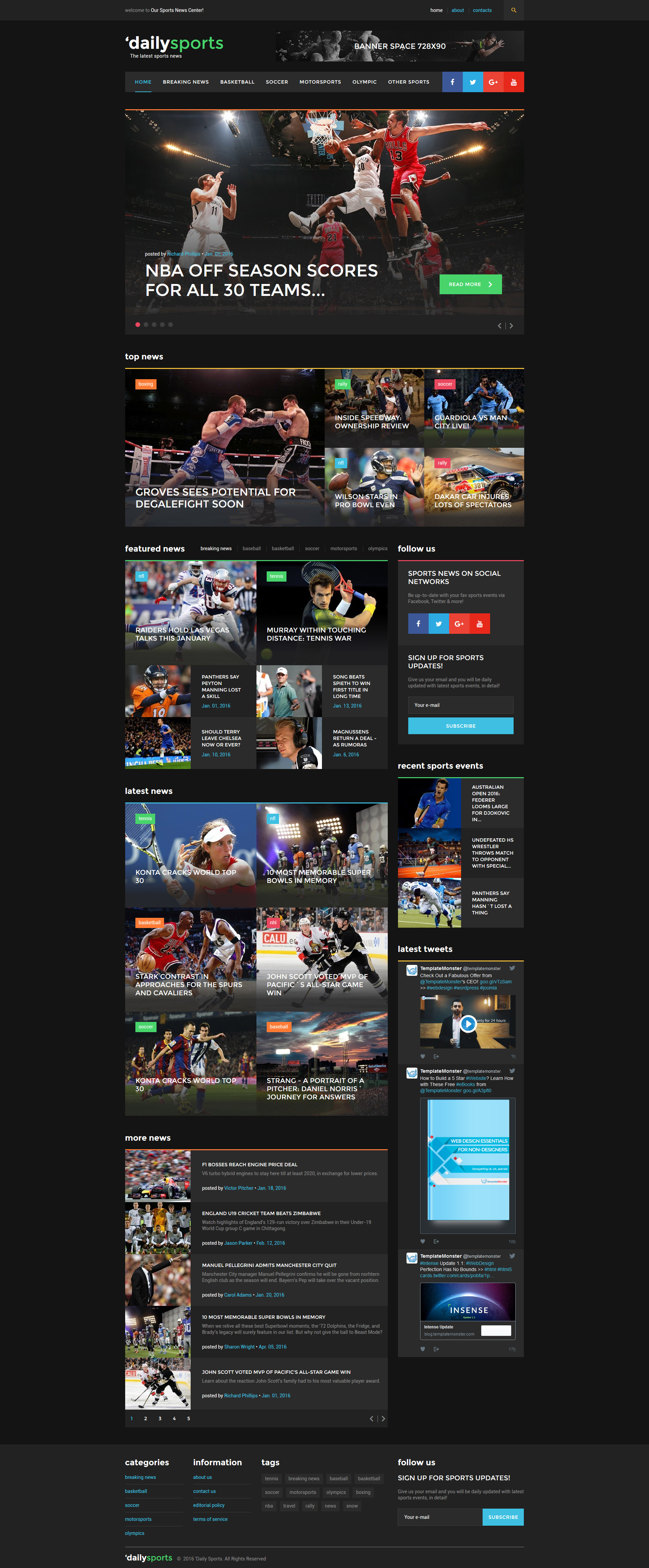 DailySports Website Template