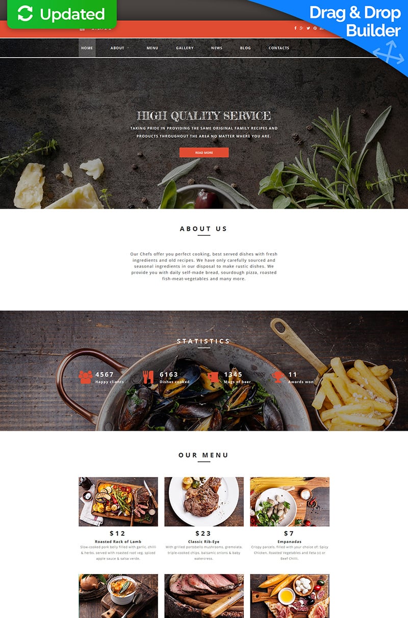Online Restaurant Moto CMS 3 Template