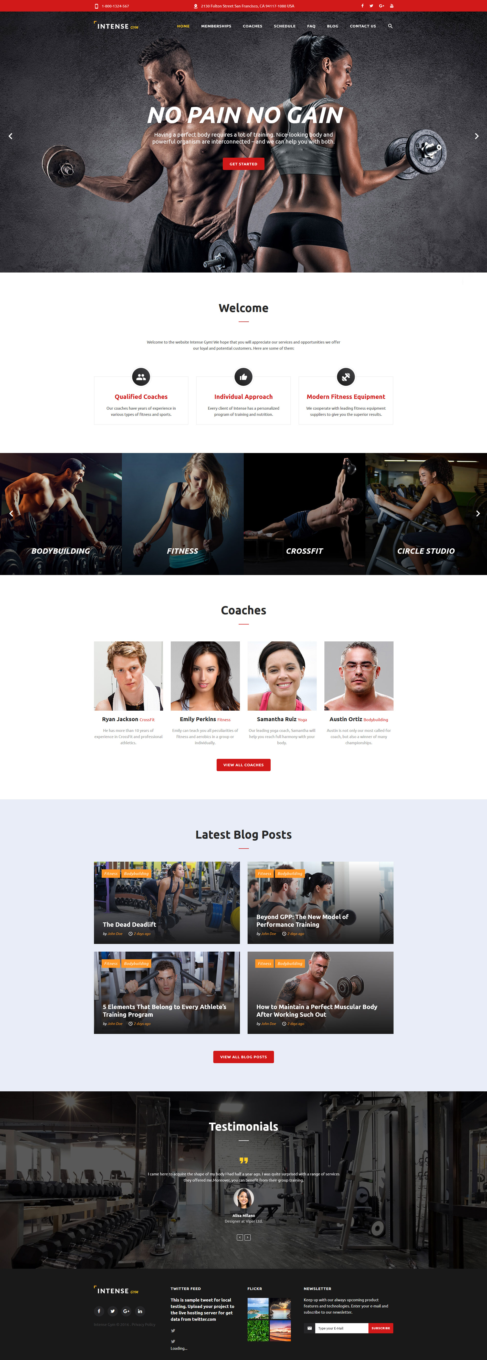 Intense Gym Website Template
