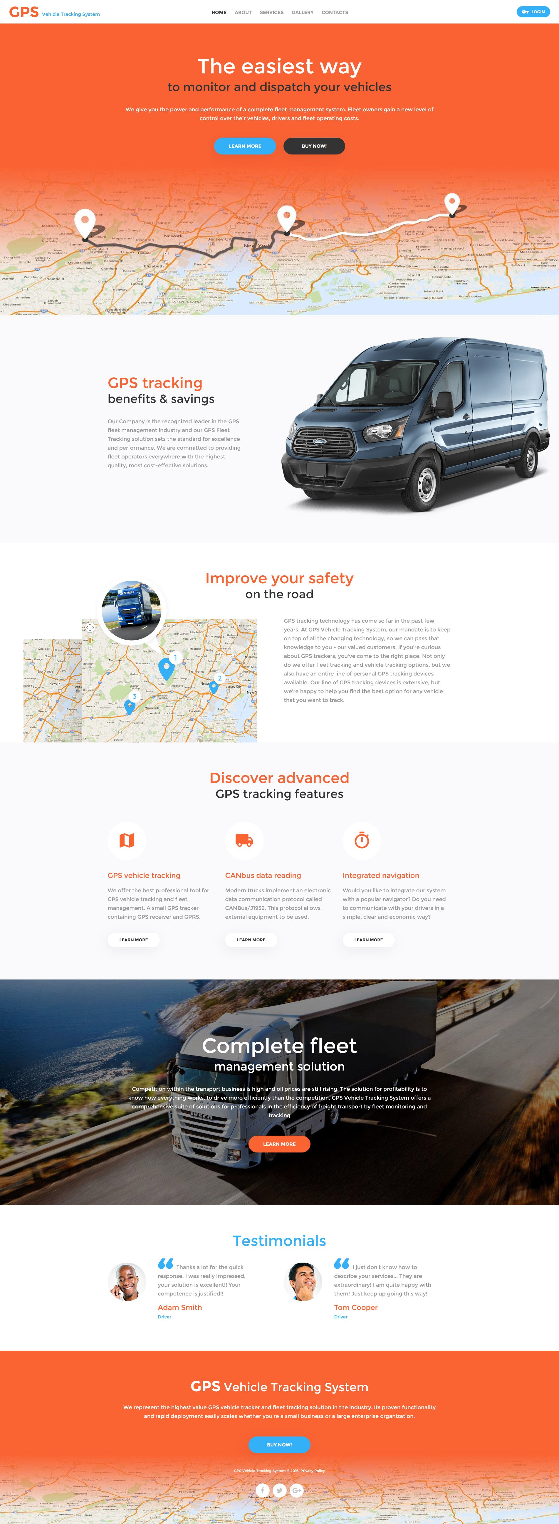 GPS Vehicle Tracking System Website Template