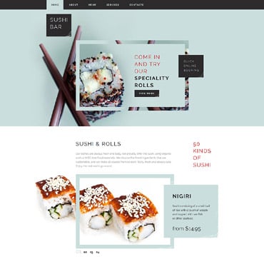 Bar Sushi Responsive Website Templates 58897
