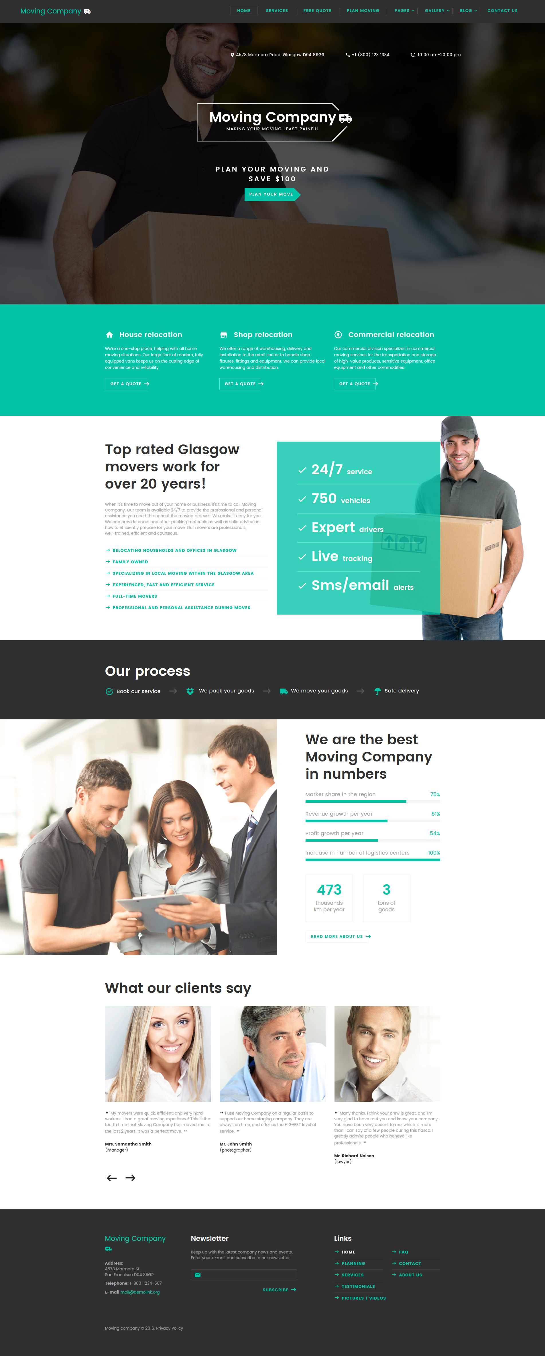 Moving Company Responsive Website Template