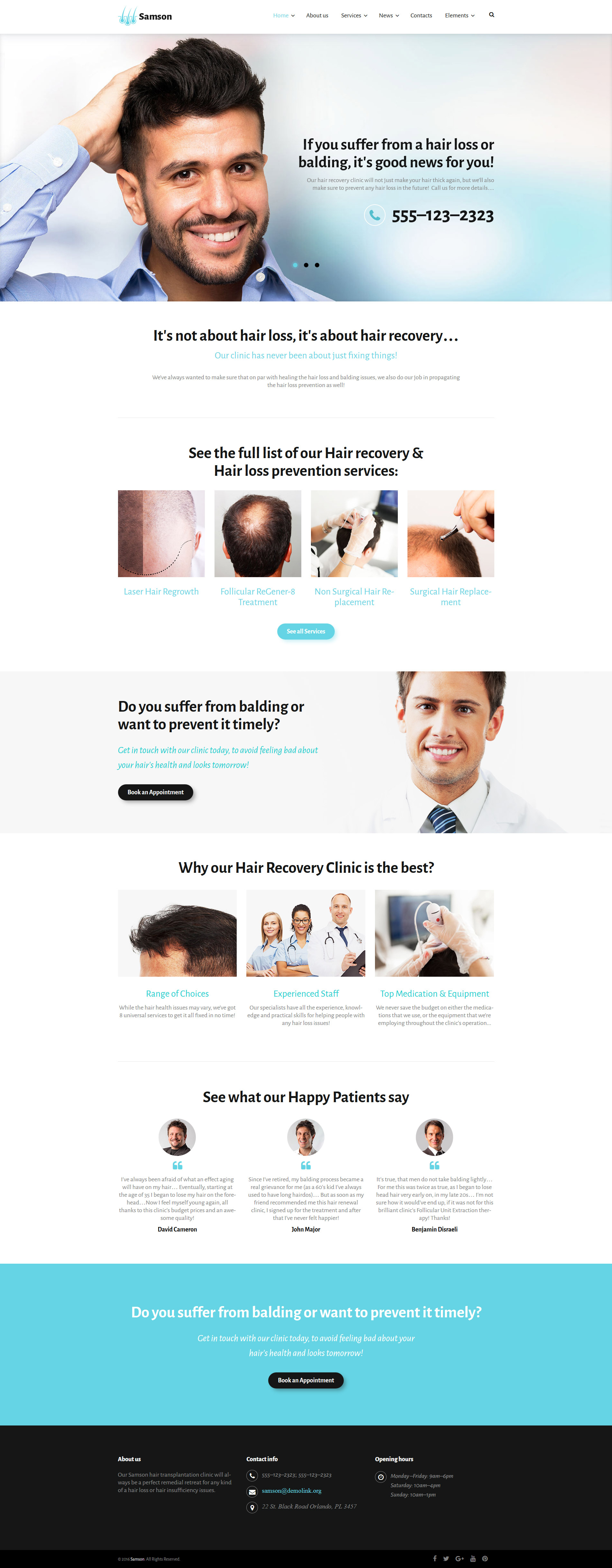 Samson - Hair Recovery Clinic WordPress Theme
