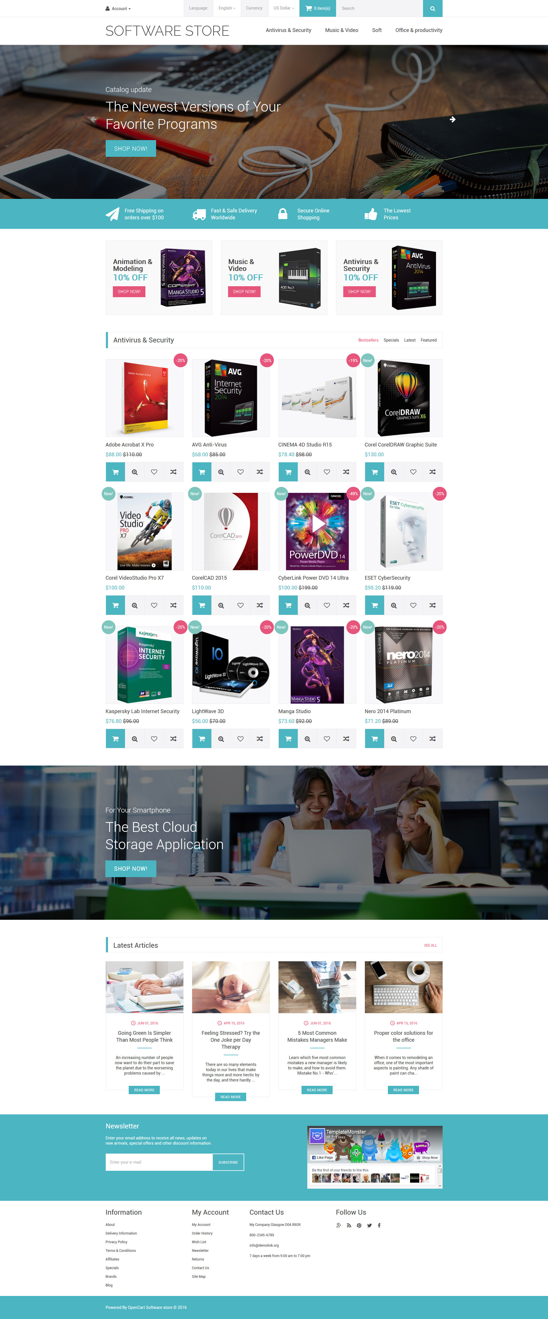 Software Store OpenCart Template
