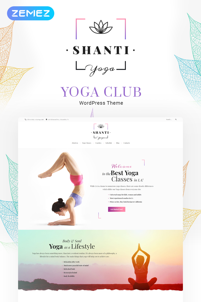 Shanti - Yoga Studio WordPress Theme