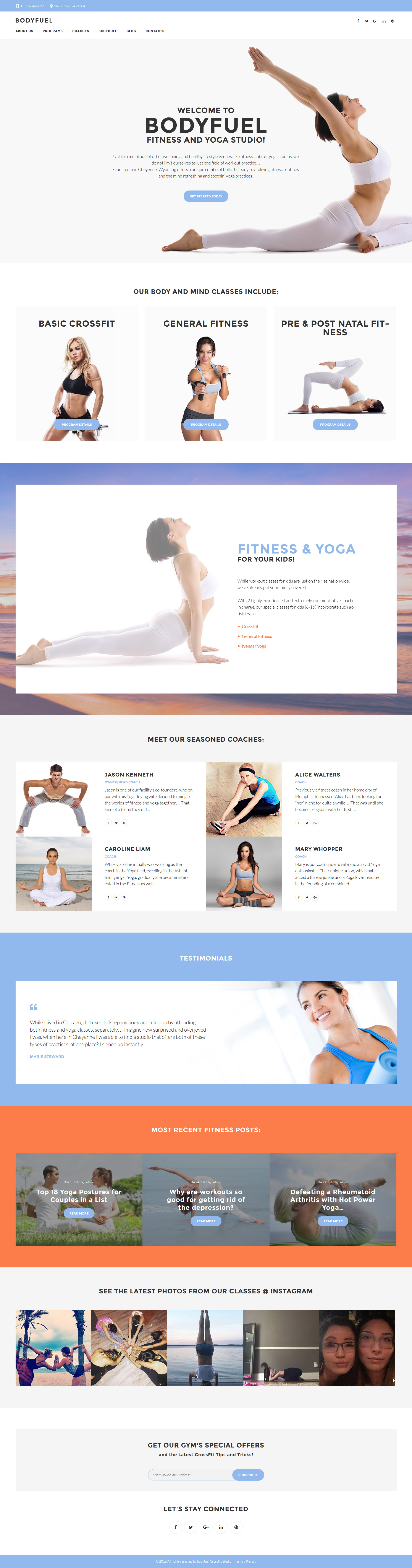 BodyFuel - Fitness & Yoga WordPress Theme