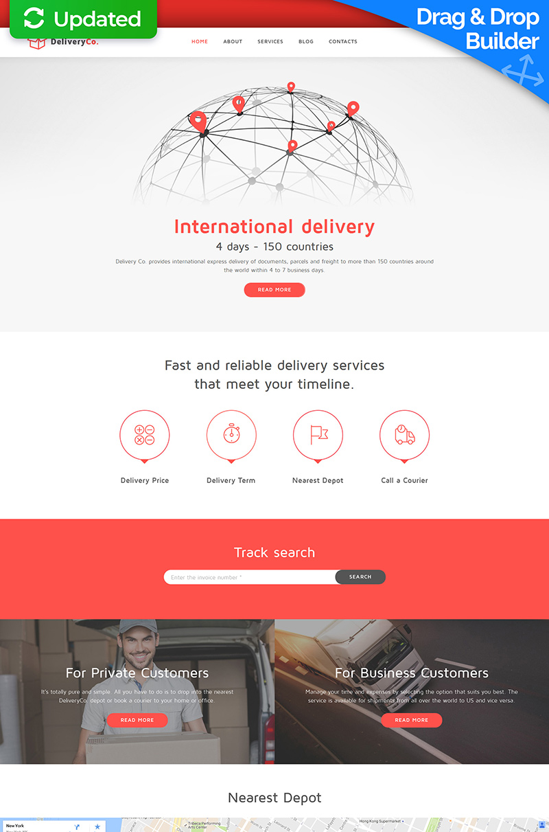 DeliveryCo - Parcel Delivery Moto CMS 3 Template