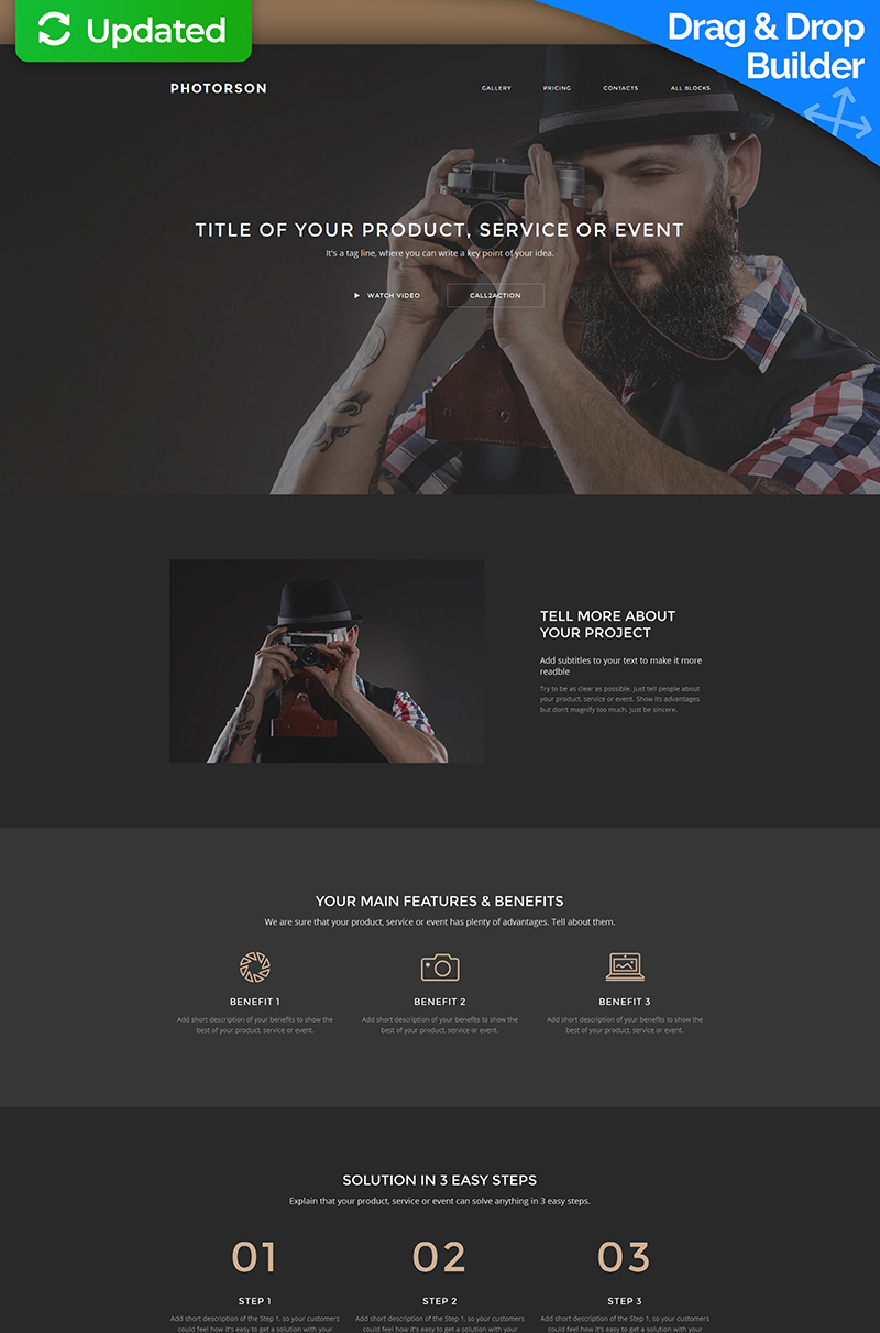 Photographer Portfolio Landing Page Template